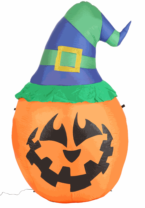 Witchy Jack O Lantern Inflatable Halloween Decoration - US 3213