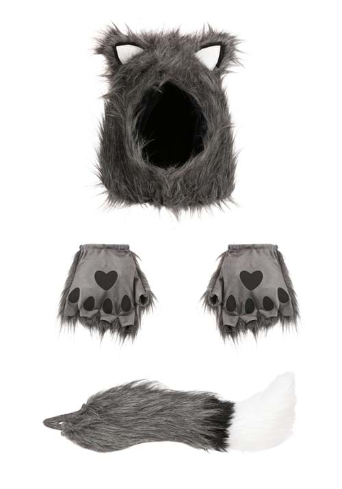 Wolf Hood, Hands & Tail Costume Kit - US 0495