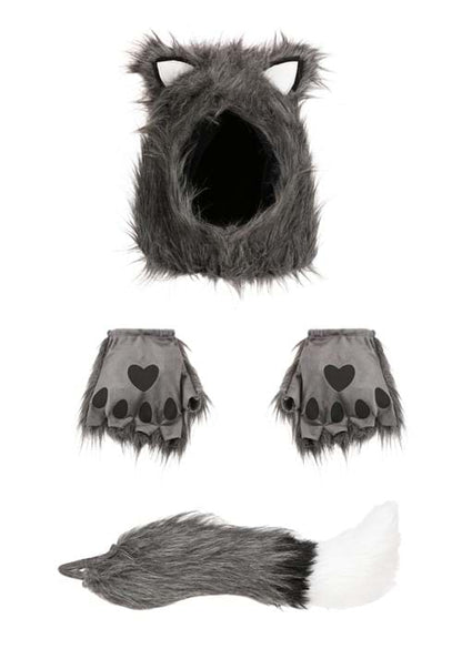 Wolf Hood, Hands & Tail Costume Kit - US 0495