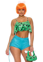4 Piece Flirty Bedrock Pebbles Costume for Women - US 3751
