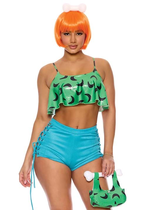 4 Piece Flirty Bedrock Pebbles Costume for Women - US 3751