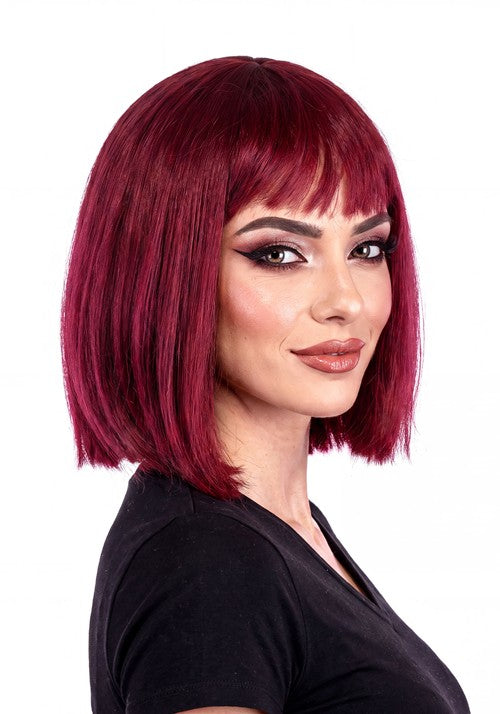 Women's Barbara Ann Burgundy Bob Costume Wig - US 3217