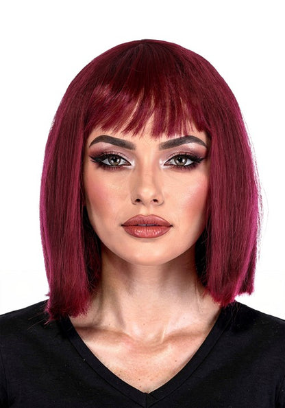 Women's Barbara Ann Burgundy Bob Costume Wig - US 3217