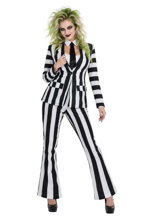 Women's Beetlejuice Striped Suit Costume - US 7755