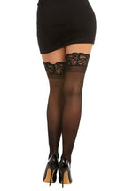 Black Anti-Slip Thigh Women's High Stockings - US 8083