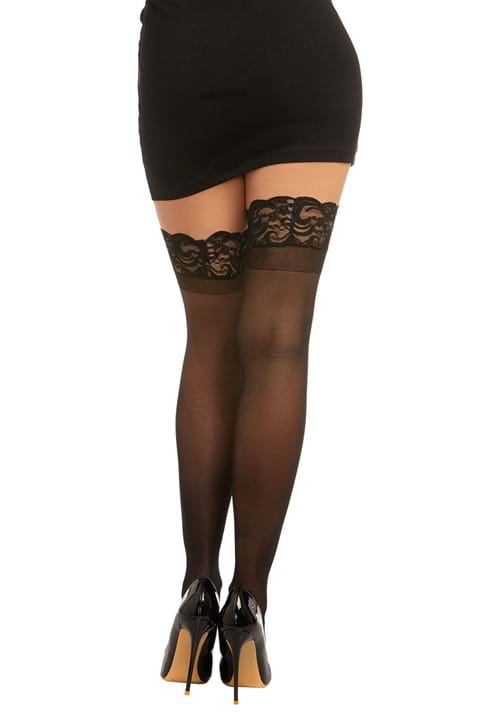 Black Anti-Slip Thigh Women's High Stockings - US 8083
