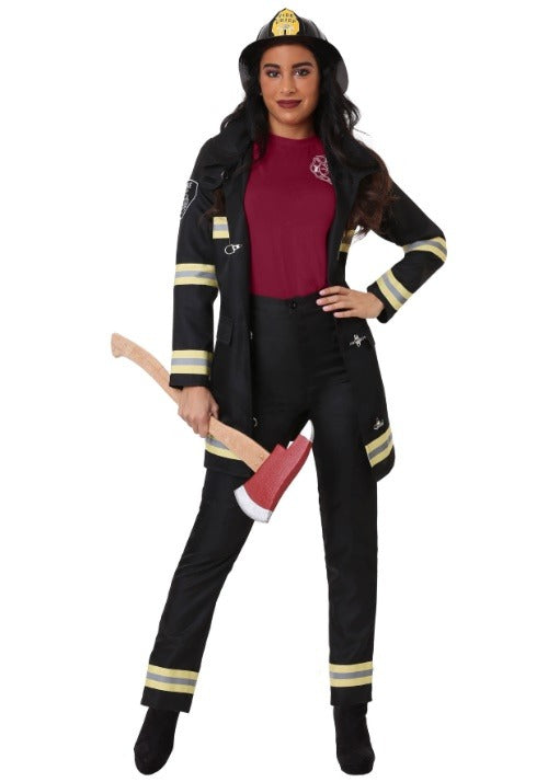 Women's Black Firefighter Costume - US 6784