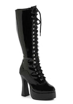 Black Lace Knee High Boots for Women - US 9468