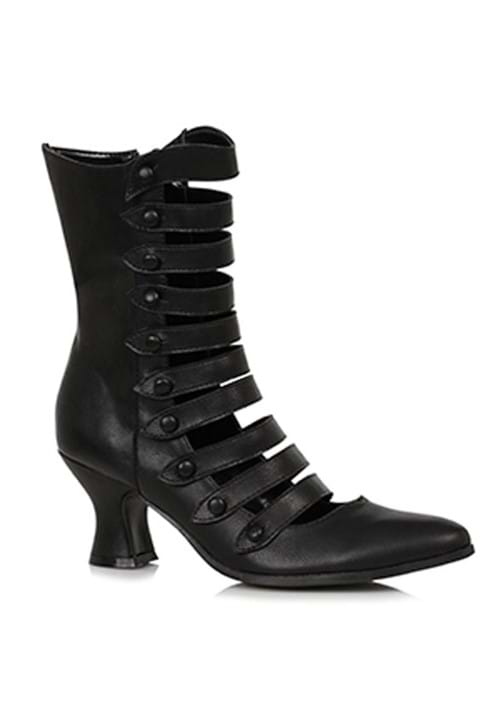 Black Vintage Strap Boots for Women - US 4401