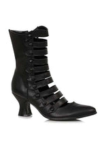 Black Vintage Strap Boots for Women - US 4401