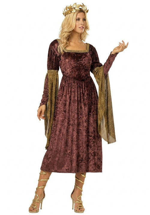 Women's Brown Renaissance Queen Dress Costume - US 6644