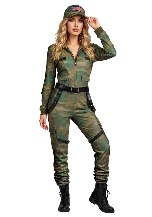 Women's Camo Commander Costume - US 3691