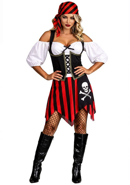 Women's Captain Corset Pirate Costume Dress - US 7101