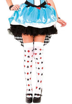 Card Pattern Women's Thigh High Stockings - US 4975