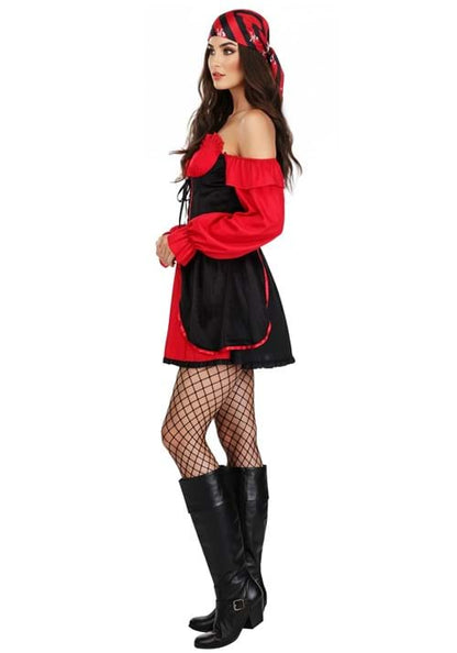 Women's Crimson Corsair Pirate Costume - US 2836