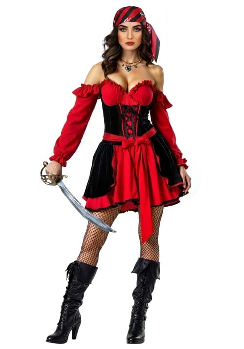 Women's Crimson Corsair Pirate Costume - US 2836