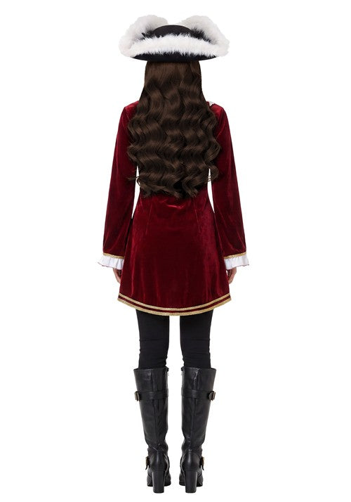 Women's Crimson Pirate Captain Costume - US 6051