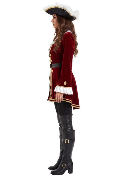 Women's Crimson Pirate Captain Costume - US 6051