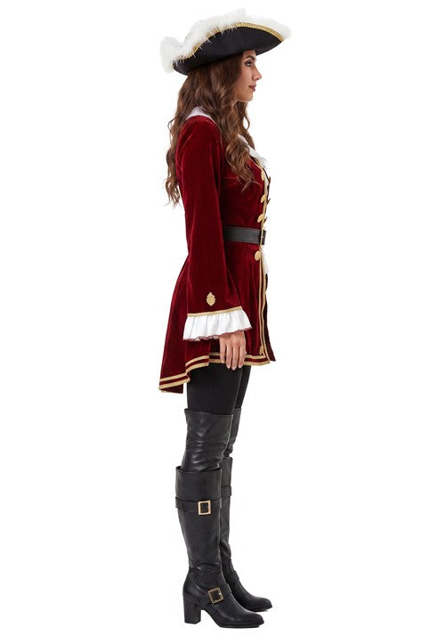 Women's Crimson Pirate Captain Costume - US 6051