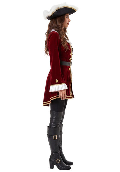 Women's Crimson Pirate Captain Costume - US 6051