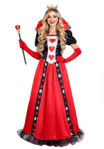 Women's Crimson Queen of Hearts Costume Dress - US 3731