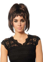 Dark Brown High Ponytail with Bangs Costume Wig for Women - US 1358