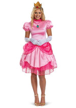 Women's Deluxe Super Mario Bros. Pretty Princess Peach Costume with Gloves - US 7340