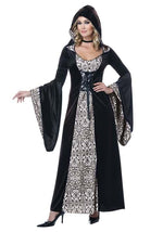 Deluxe Velvet Damask Hooded Robe Costume for Women - US 2190