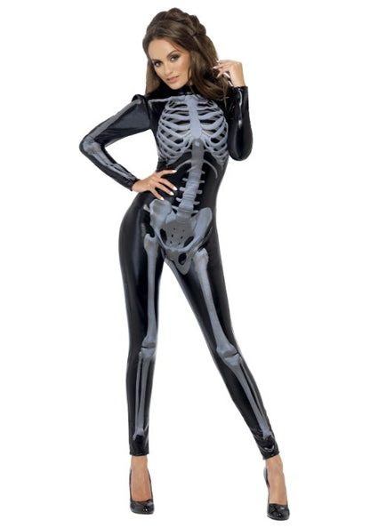Women's X-Ray Skeleton Jumpsuit Costume - US 4165