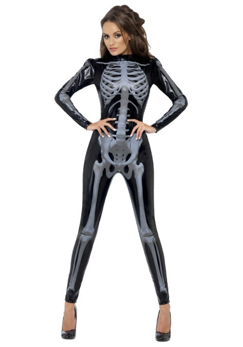 Women's X-Ray Skeleton Jumpsuit Costume - US 4165