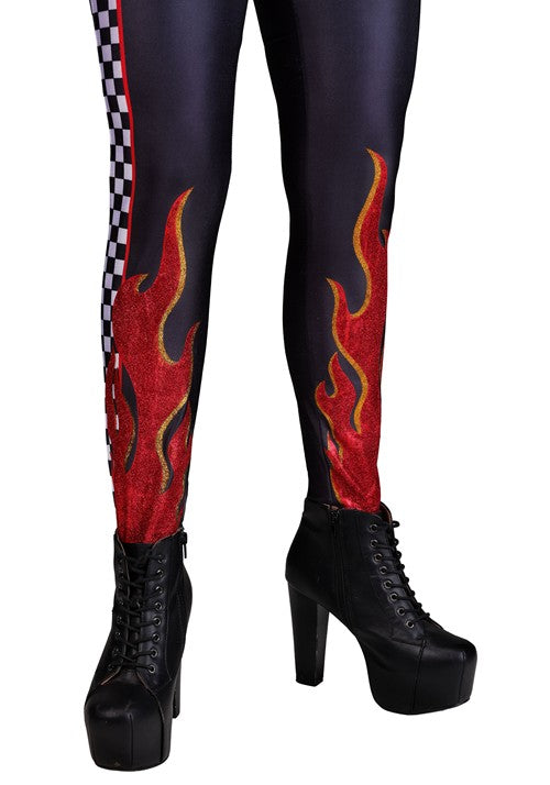 Fiery Race Car Driver Women's Costume - US 9668