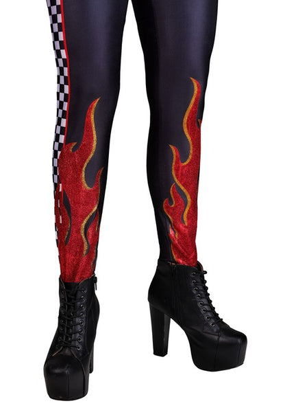 Fiery Race Car Driver Women's Costume - US 9668