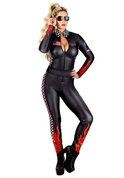 Fiery Race Car Driver Women's Costume - US 9668