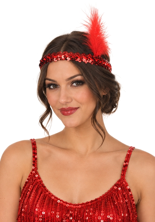 Women's Flapper Red Sequined Headband Accessory - US 2296