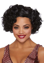 Curly Black Flapper Costume Wig for Women - US 0435