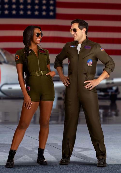 Top Gun Flight Suit Romper Costume for Women - US 0030