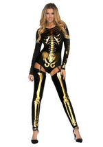 Women's Gold Bad to the Bone Costume - US 4832