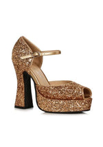 Gold High Heel Open Toe Shoes for Women - US 2478
