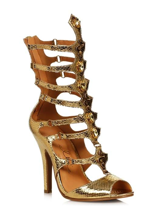 Gold Snake High Heel Gladiator Sandals for Women - US 4432