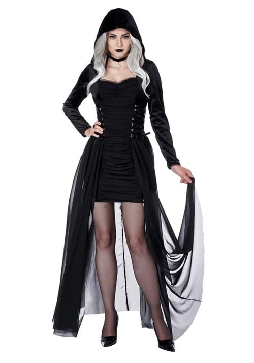 Gothic Hooded Costume Dress for Women - US 9295