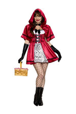 Gothic Red Riding Hood Costume for Women - US 9911