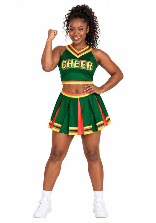 Women's Green Cheerleader Costume - US 9249