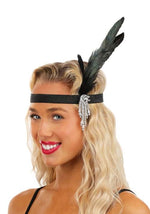 Women's Jeweled Black Costume Flapper Headband - US 6324