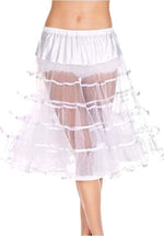 Knee Length White Petticoat for Women - US 0823
