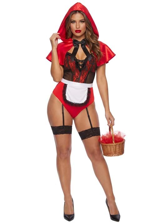 Sexy Little Red Romper Costume for Women - US 2228