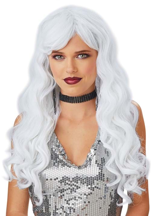 Women's Long White Wavy Wig - US 3095