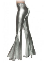 Metallic Silver Bell Bottoms for Women - US 4821