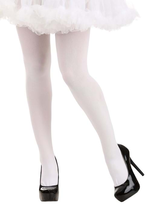 Opaque White Tights for Women - US 1252