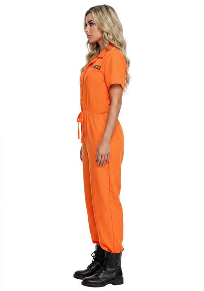 Women's Orange Prison Costume Jumpsuit - US 5664