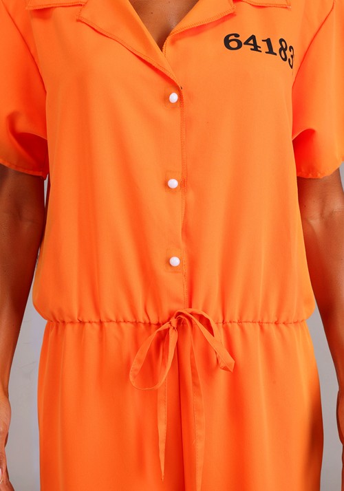 Women's Orange Prison Costume Jumpsuit - US 5664